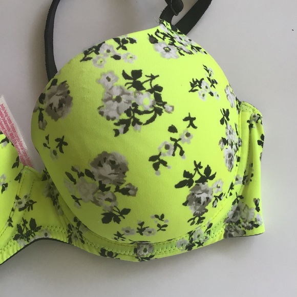 VICTORIAS SECRET PINK NEON YELLOW WEAR EVERYWHERE LIGHTLY LINED BRA SIZE… - Picture 6 of 15